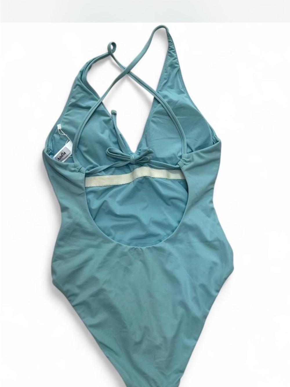 Andie swim One-Piece Swimsuit pool blue Anthropologie sample limited S - Picture 2 of 5